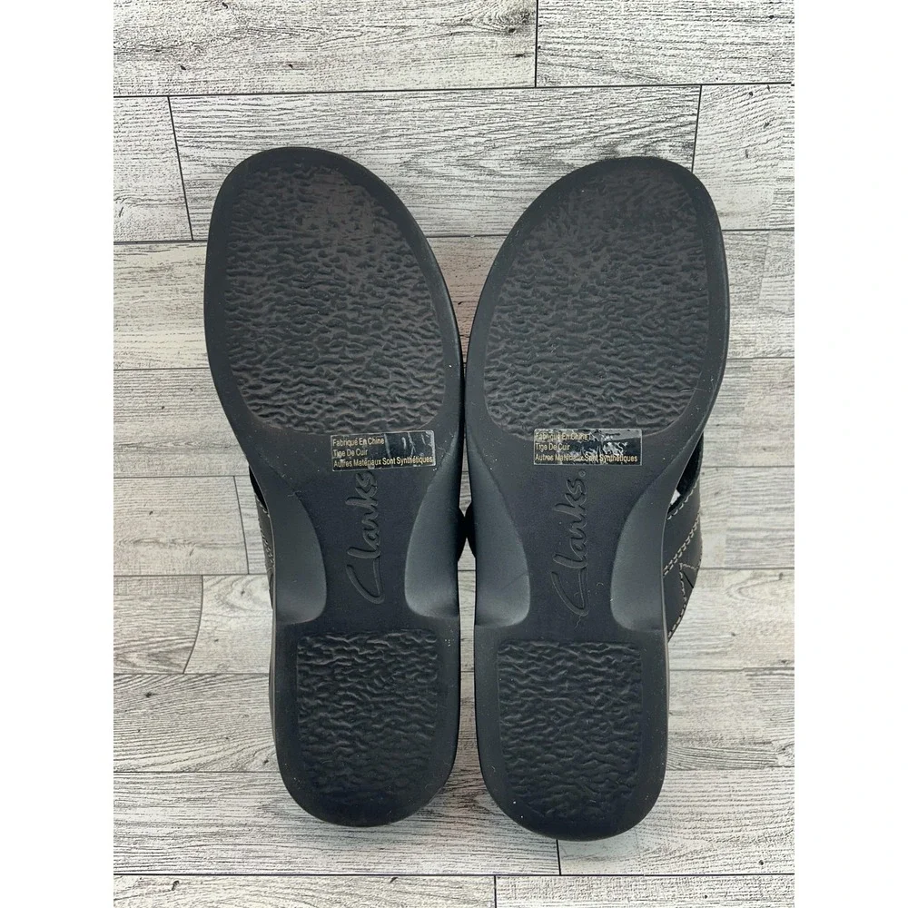 Clarks Sandals‎ Shoes Womens Size 7 Medium Leather Slide Comfort Casual 37319